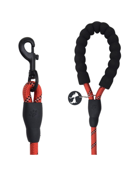 

Heads Up For Tails Red & Black Self Design Rope Dog Leash
