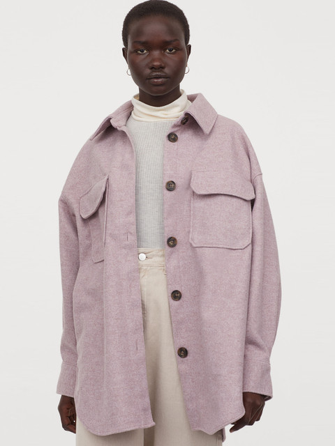 

H&M Jersey shacket, Purple