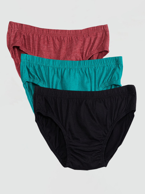 

max Boys Pack Of 3 Solid Basic Briefs M19FIN01, Green