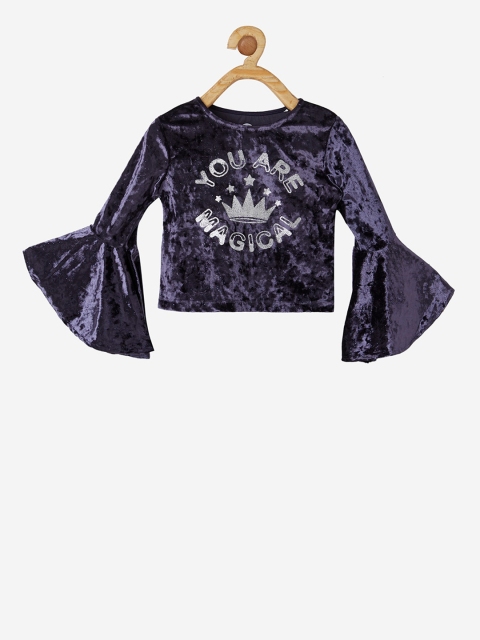 

VITAMINS Girls Purple Printed Top