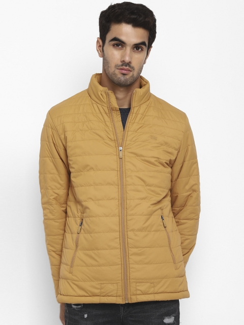 

METTLE Men Mustard Yellow Solid Padded Jacket