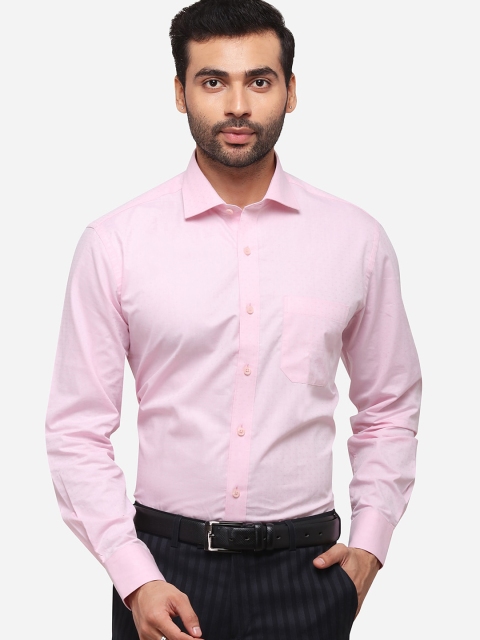 

JADE BLUE Men Pink Regular Fit Self Design Formal Shirt