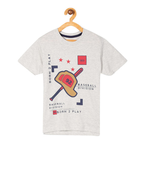 

Cherokee Boys Grey & Red Printed Round Neck T-shirt