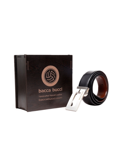 

bacca bucci Men Black & Brown Reversible Solid Leather Belt
