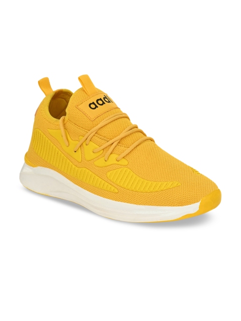 

aadi Men Yellow Mesh Running Shoes
