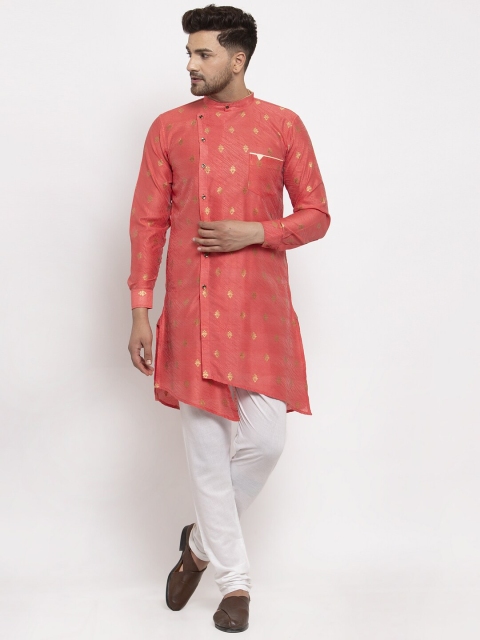 

KLOTTHE Men Red Printed Kurta with Pyjamas