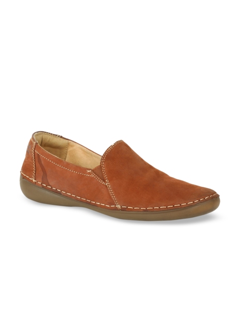 Naturalizer Women Tan Brown Leather Slip-On Sneakers