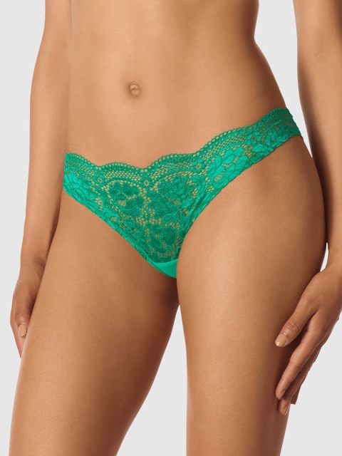 

La Senza Women Green Lace Bikini Briefs 11152300-60K8