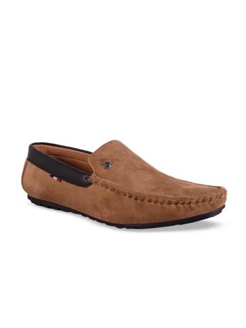 

Ferraiolo Men Tan Brown & Black Colourblocked Suede Loafers