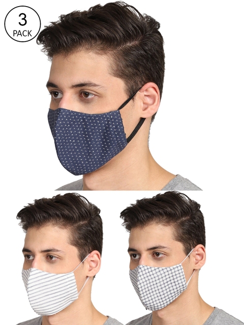 

Anekaant Men Pack of 3 Multicolor 3-Ply Reusable Cloth Mask, Multi