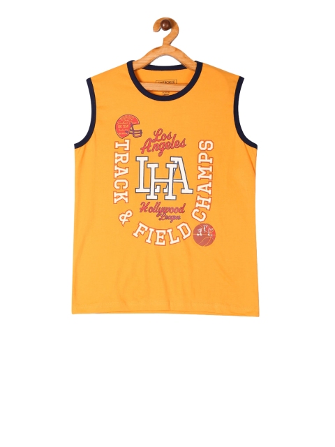 

Cherokee Boys Yellow Printed Round Neck T-shirt