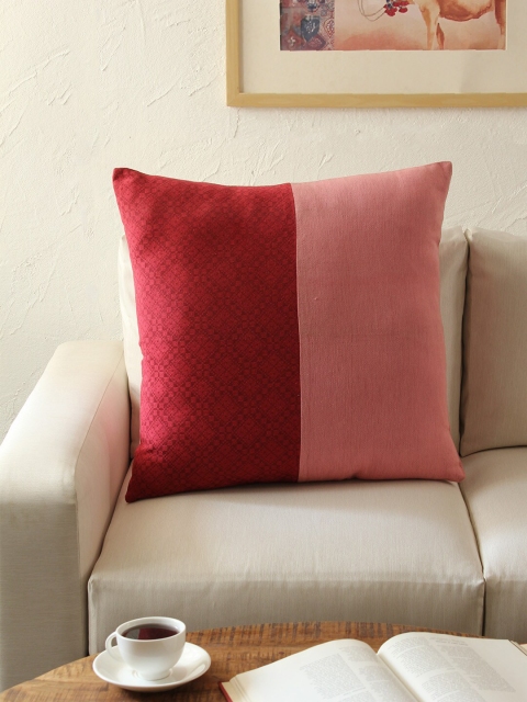 

House This Red & Pink Single Colourblocked Square Cushion Covers