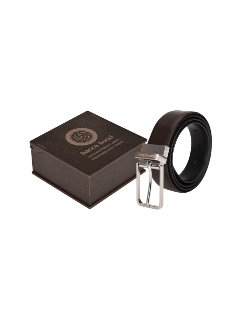 

bacca bucci Men Black & Brown Reversible Solid Leather Belt