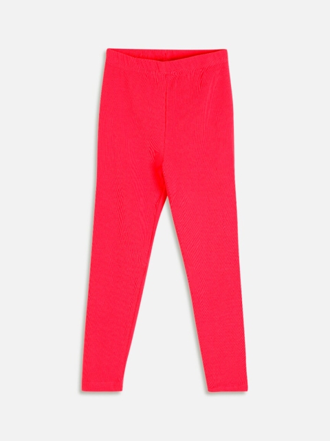 

Aomi Girls Pink Solid Ankle-Lenth Leggings