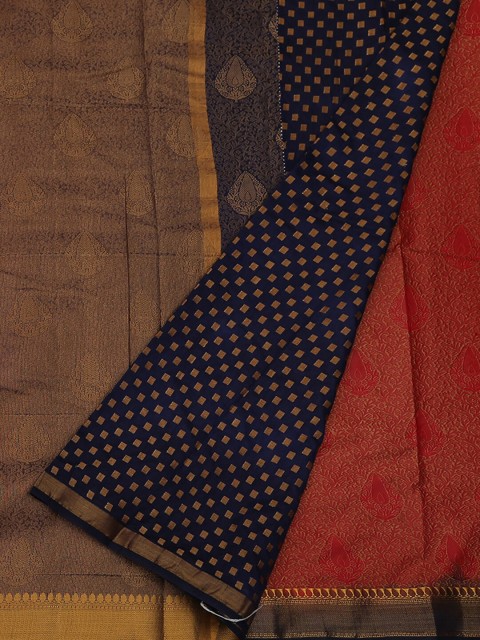 

Pothys Red Woven Design Jute Silk Saree