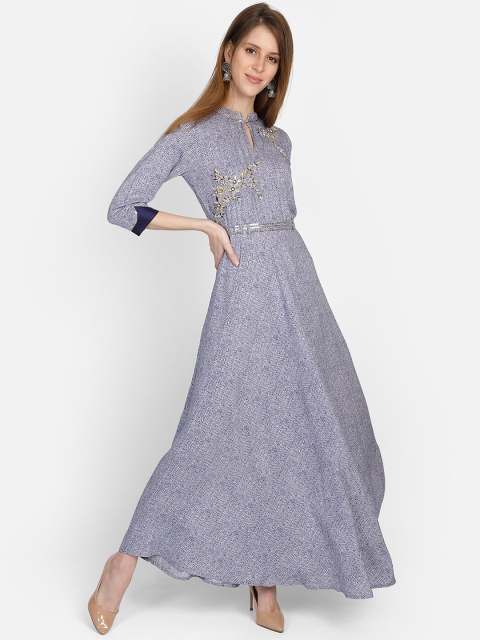 

Bani Women Blue Printed Maxi Dress