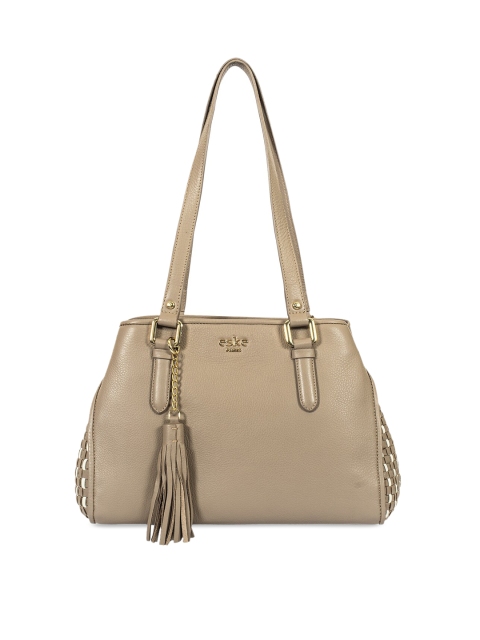

Eske Beige Solid Leather Shoulder Bag