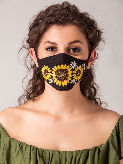 

DIVA WALK EXCLUSIVE Women Black 2-Ply Printed Outdoor Protective Face Mask