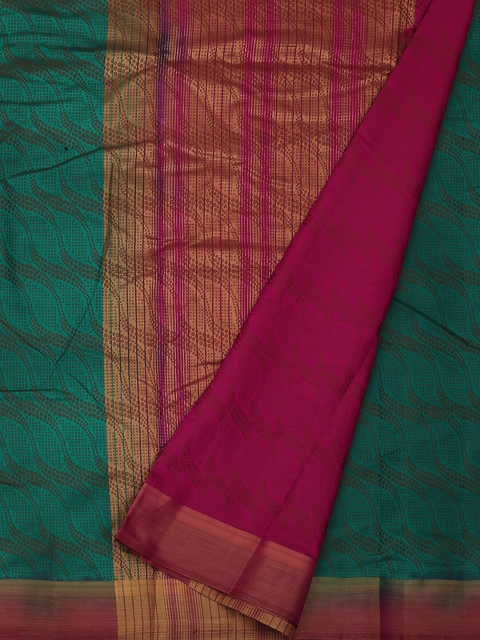 

Pothys Green & Pink Jute Silk Printed Saree