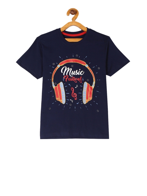 

Cherokee Boys Navy Blue Printed Round Neck T-shirt