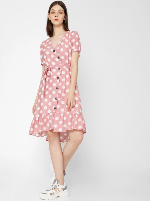 

Deal Jeans Women Pink Printed Wrap Dress