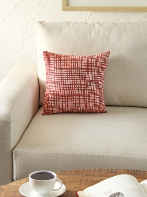 House This Red Single Checked Square Cushion Covers
