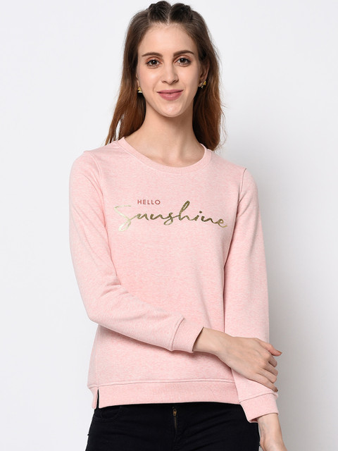 

METTLE Women Pink Printed Sweatshirt