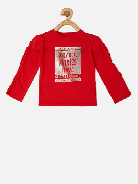 

VITAMINS Girls Red Printed Top
