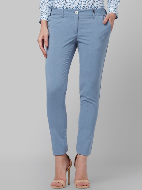 

Park Avenue Woman Women Blue Regular Fit Solid Cigarette Trousers
