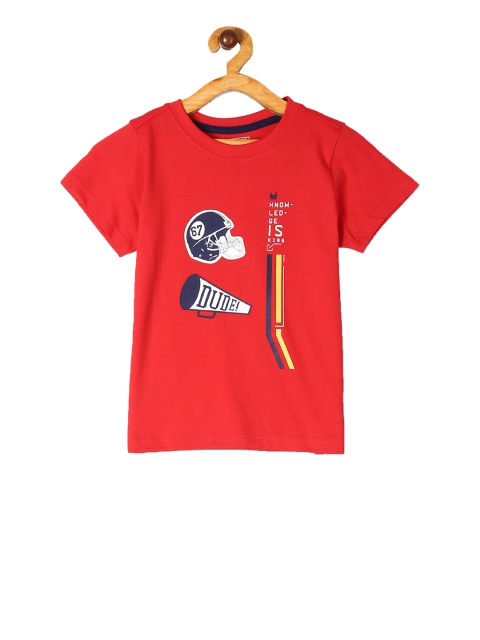 

Cherokee Boys Red Printed Round Neck T-shirt