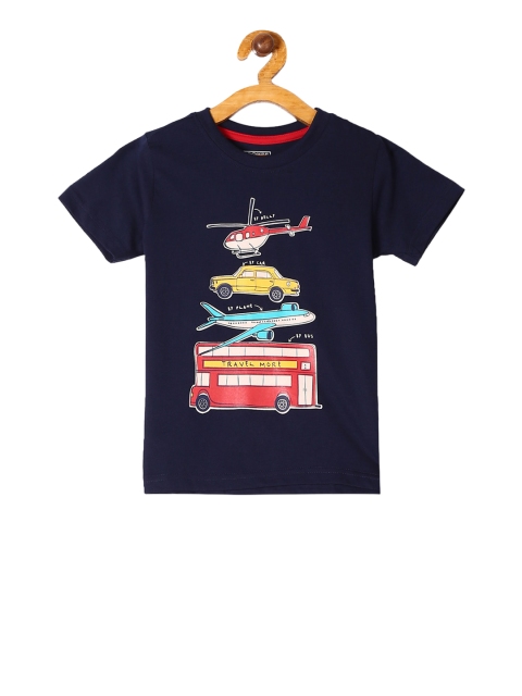 Cherokee Boys Blue Printed Round Neck T-shirt
