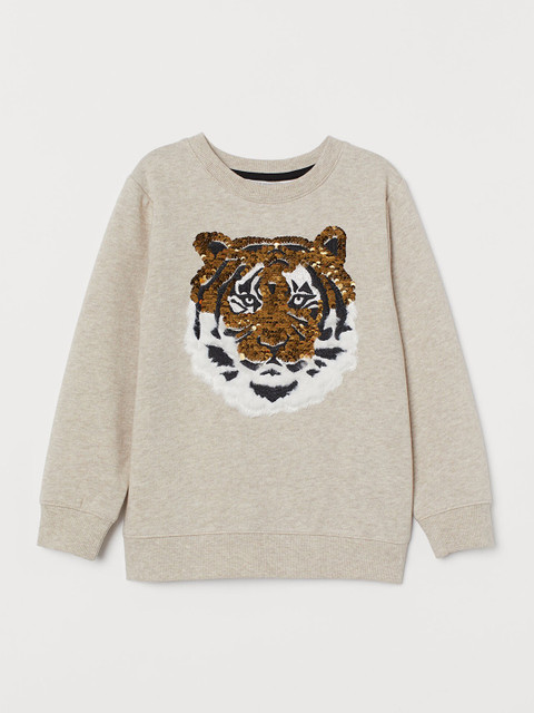 

H&M Boys Beige Sequined Sweatshirt