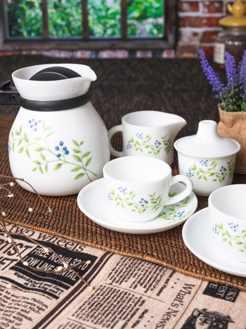 

Laopala White 15 Pieces Printed Opalware Kettle Set