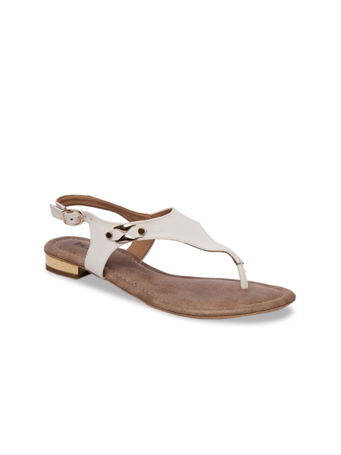 

Inc 5 Women White Solid T-Strap Flats