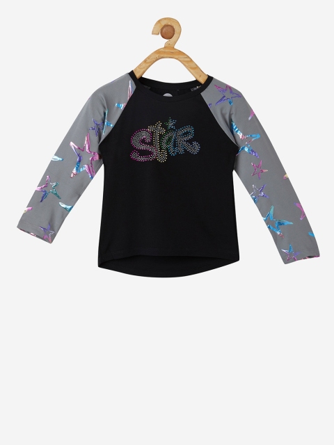 

VITAMINS Girls Black Embellished Top