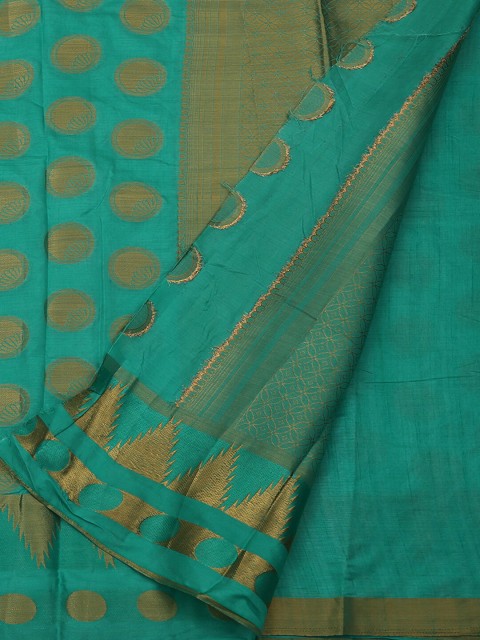 

Pothys Blue Woven Design Jute Silk Saree