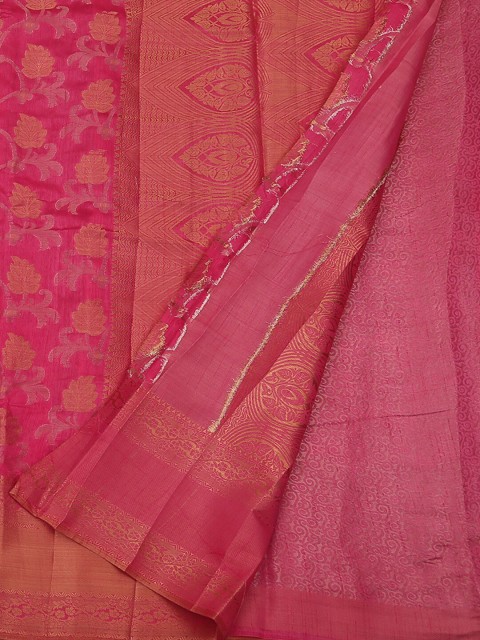 

Pothys Pink Woven Design Jute Silk Saree