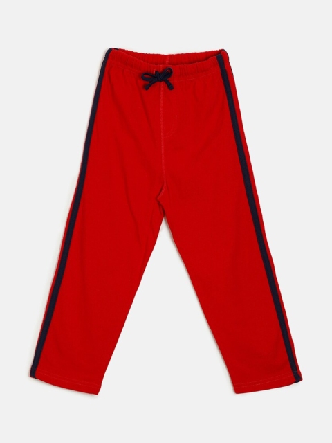 

Aomi Boys Red Solid Straight-Fit Track Pants