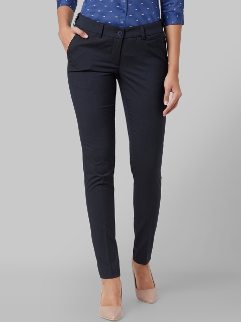 

Park Avenue Woman Blue Regular Fit Solid Formal Trousers