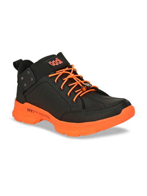 

aadi Men Black & Orange Colourblocked Sneakers