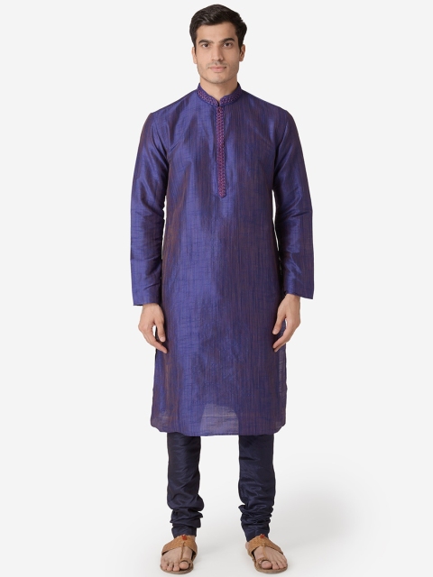 

Sanwara Men Purple Solid Kurta with Churidar