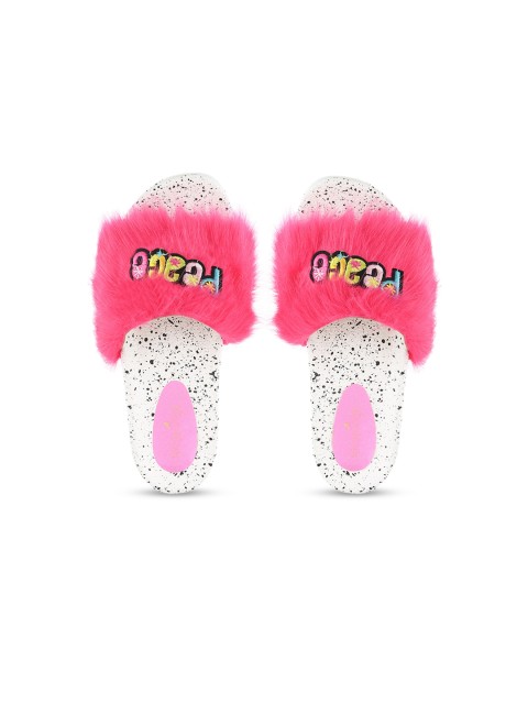 

STEPpings Women Fuchsia Self Design Sliders