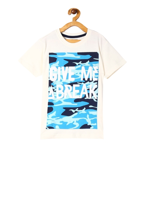 

Cherokee Boys Off-White Printed Round Neck T-shirt