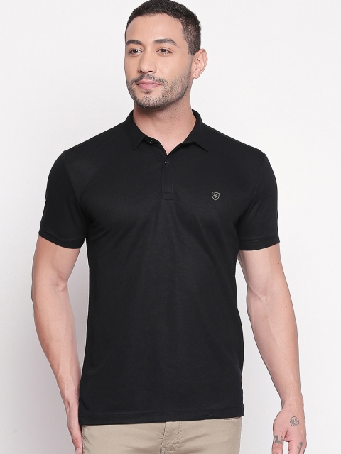 

Mufti Men Black Solid Polo Collar T-shirt