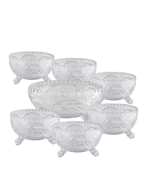 

ROXX Coral Serving Bowl Set ( Set of 7pcs), Transparent