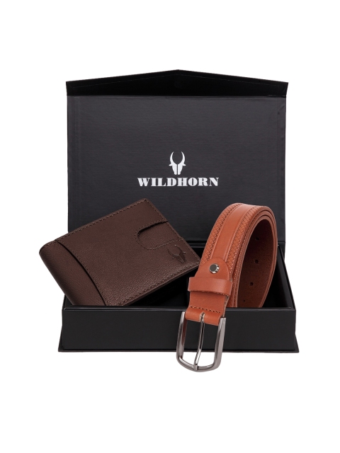 

WildHorn Men Brown RFID Protected Genuine Leather Accessory Gift Set
