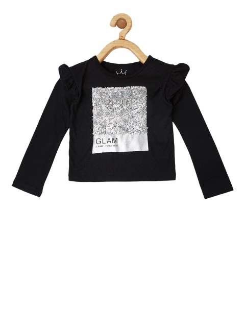 

VITAMINS Girls Black Printed Top