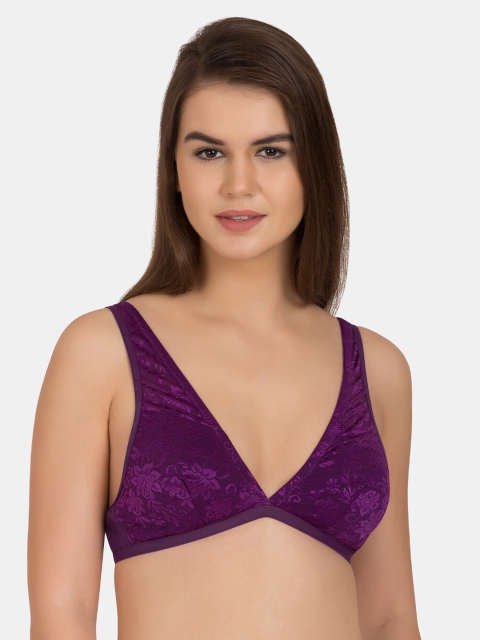 

Tweens Purple Self Design Non-Wired Non Padded Everyday Bra TW-254-DPR-32B