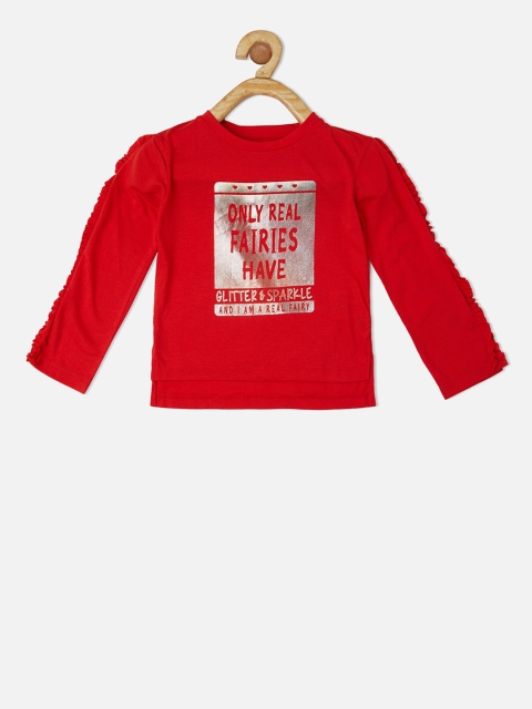 

VITAMINS Girls Red Printed Top