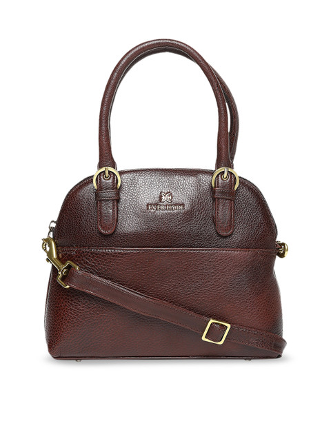 

EVER HYDE Brown Textured Leather Handheld Bag